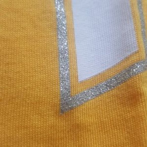 PINK Victoria’s Secret Yellow & White Bling Logo Print Short Sleeve Tee - Picture 6 of 9